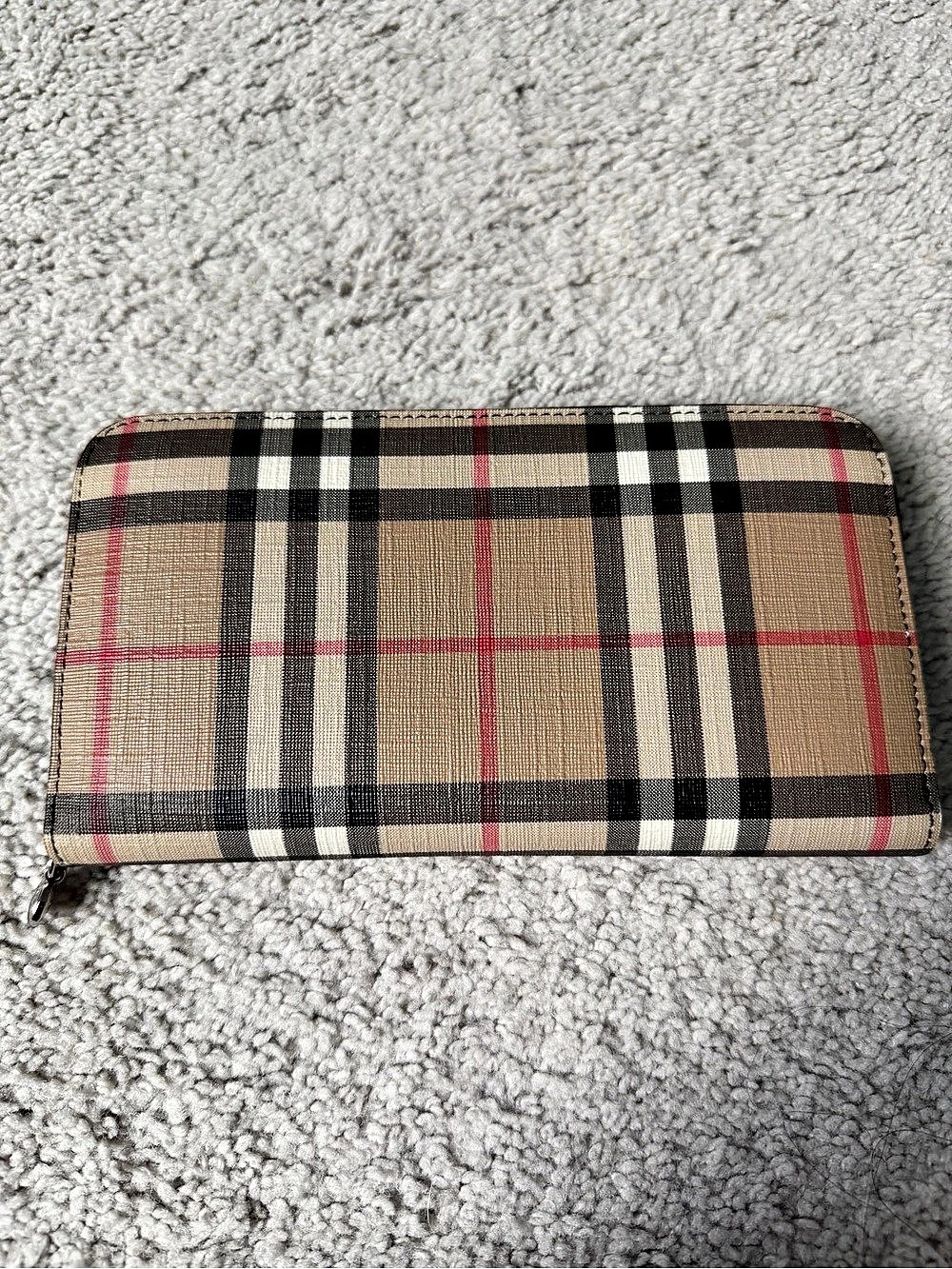 Burberry Vintage Check Zip Around Continental Wallet